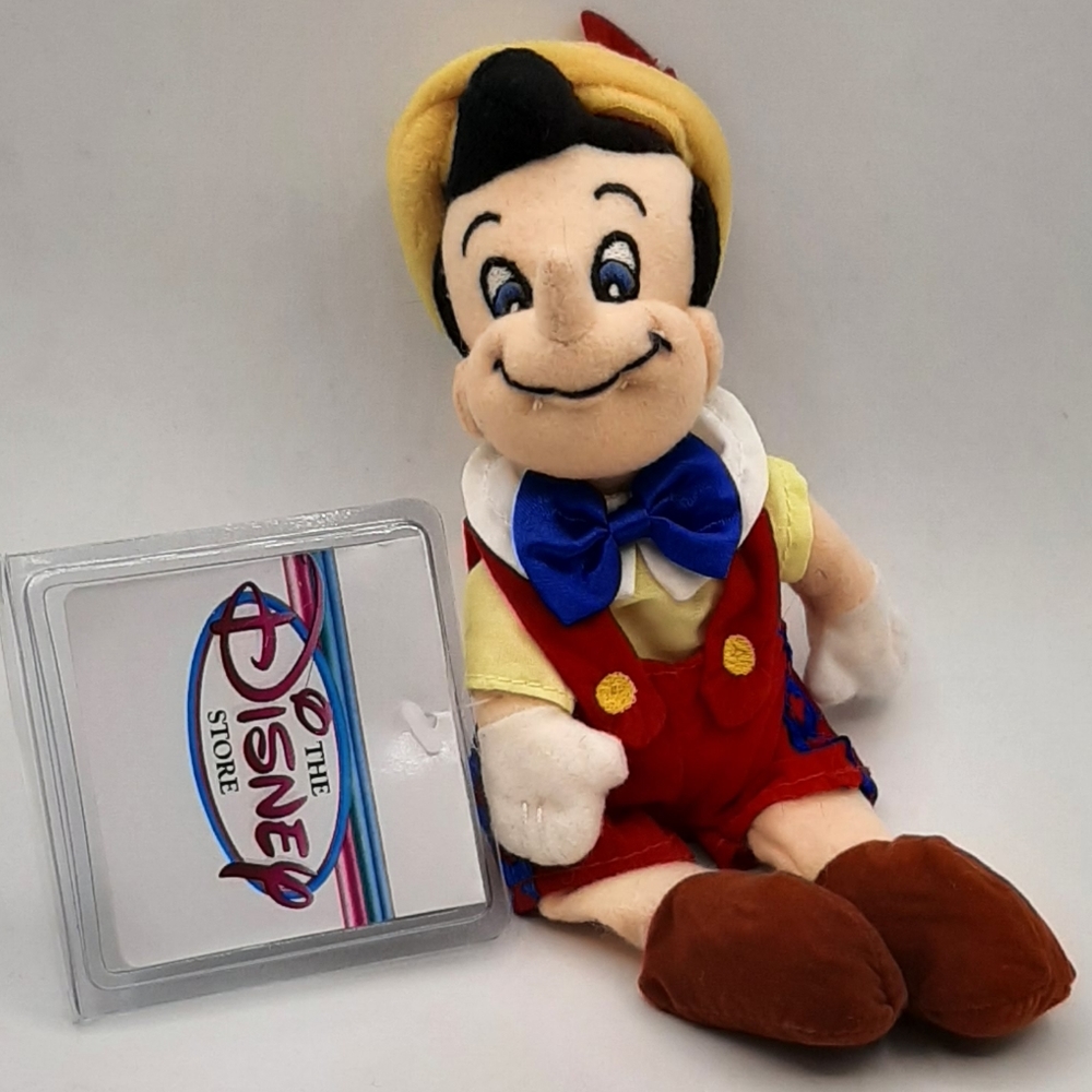 The Disney Store Pinocchio 8" Bean Bag Mini Like New Mint Tags in Plastic Case